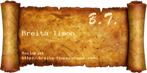 Breita Timon névjegykártya